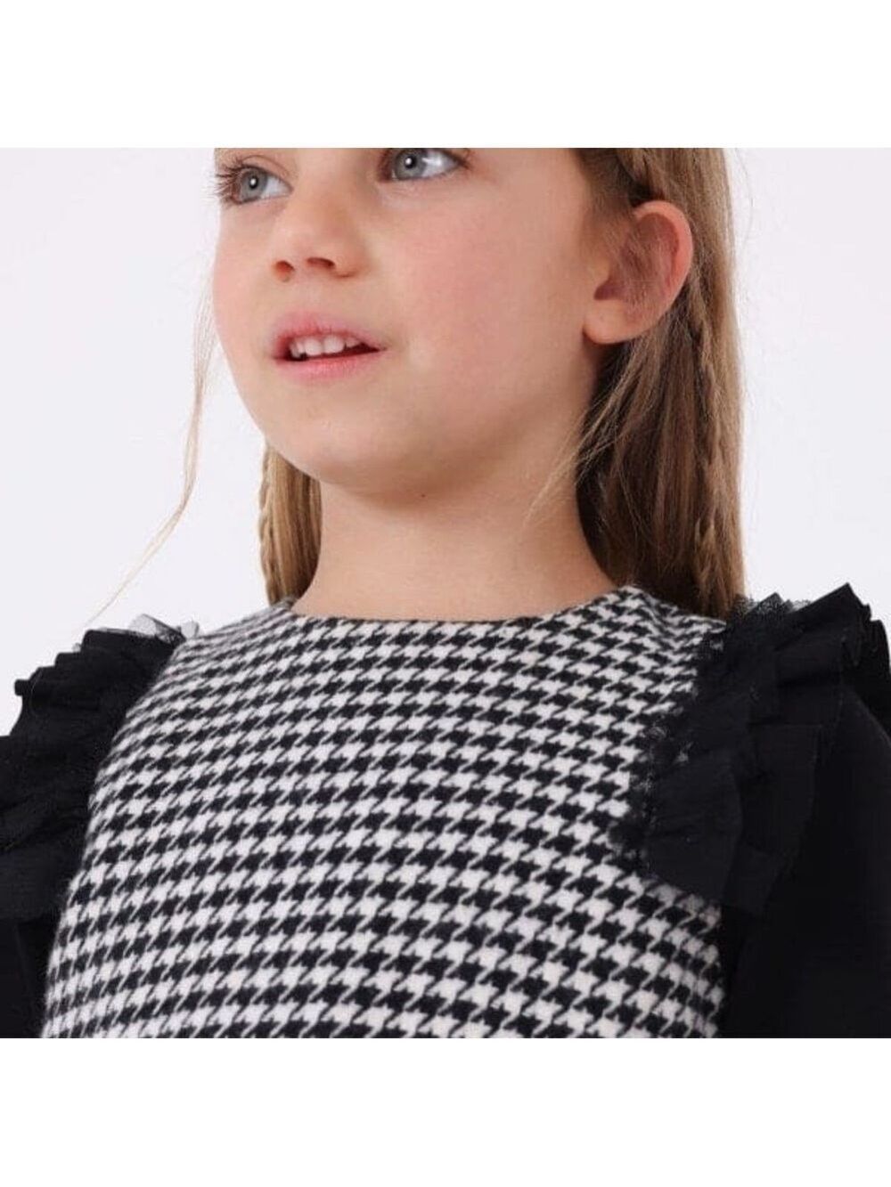 Size 2 Toddler Girls Mayoral Monochrome Houndstooth Dress - Picture 2 of 2